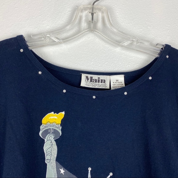 Statue of Liberty Patriotic 4th July blue t-shirt - Picture 4 of 8